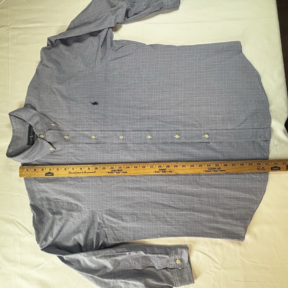Ralph Lauren Men's Shirt Long Sleeve Button Down Blue Check Classic Fit 17 32/33 - Picture 6 of 11